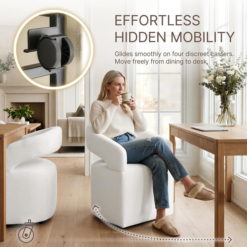 KISLOT Upholstered Dining Chairs Set of 4, Modern Arm Kitchen & Dining Ro...