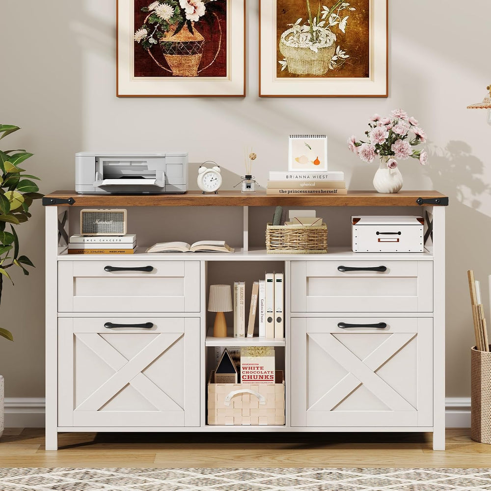 Halitaa Filing Organization Storage Cabinets 4 Drawer with Adjustable Shelf, ...