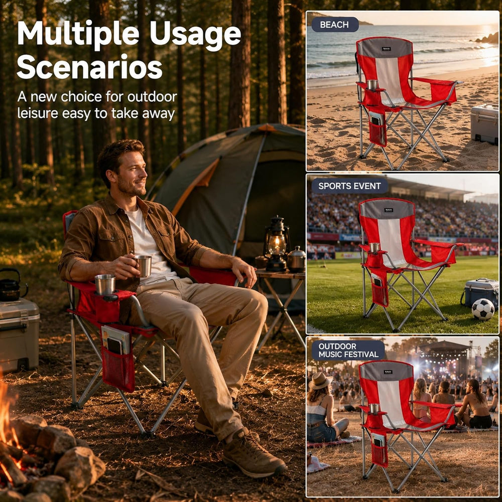 Byliable Oversized Camping Chairs Portable Outdoor 330LBS Capacity Folding La...