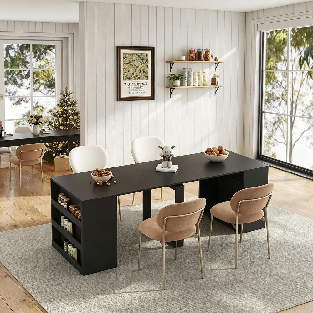 28" - 123" Large Extendable Dining Table, Expandable Table for 2-10...