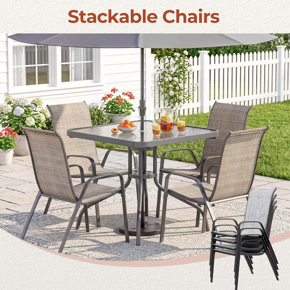 TLSUNNY Patio Dining Set 5 Pieces, All Weather Outdoor Furniture W/30"X ...