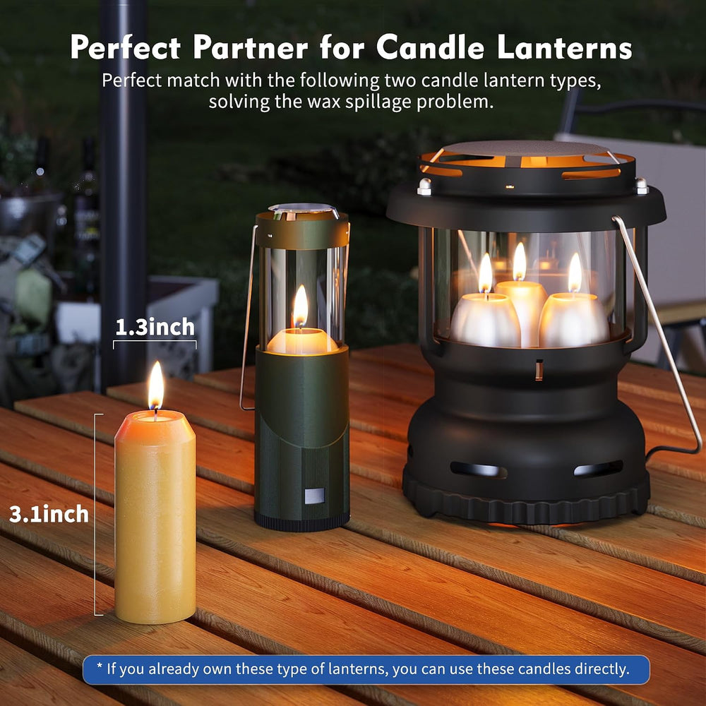 20Pack Natural Beeswax Candles, 15H+ Emergency Lantern Candles, 3.1 x 1.3