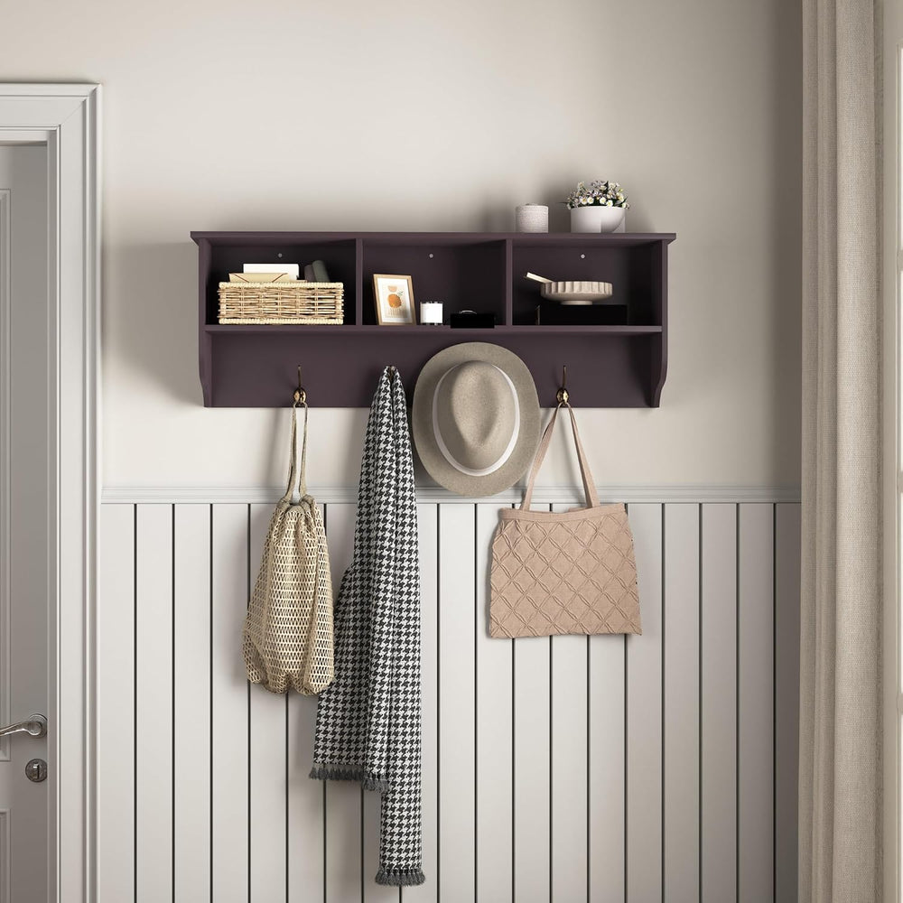 Modern Entryway Wall Mounted Coat Rack, with 4 Dual Hooks Living Room Storage...