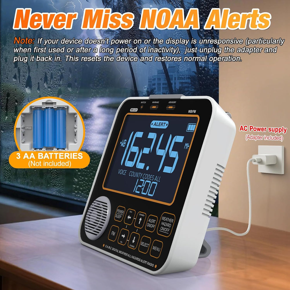 NOAA Weather Alert Radio for Home - S.A.M.E. Localized Programming