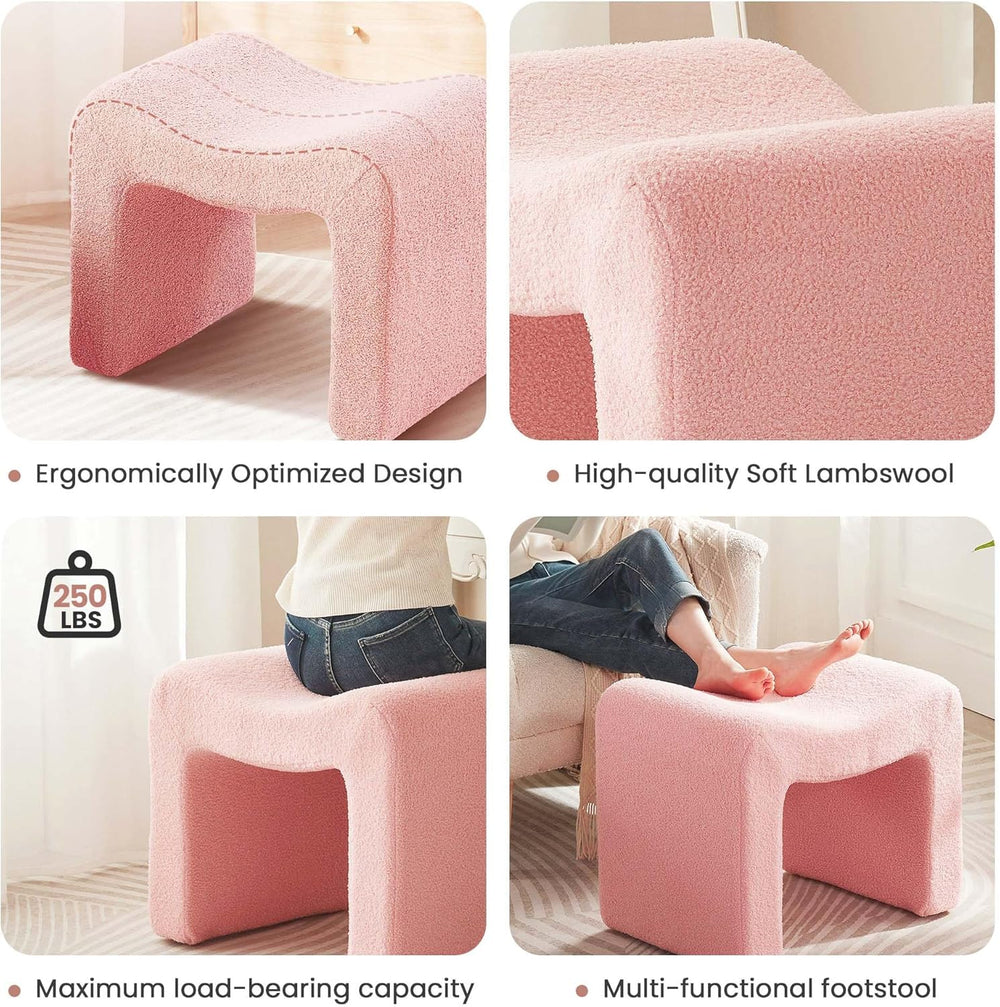 Vanity Stool Foot Rest Small Footstool Ottoman Chair Seating Backless Modern ...