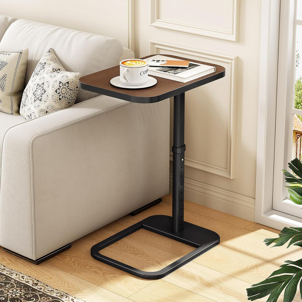 Kitstorack TV Tray Table, Adjustable Height & Rounded Metal Corners, Snac...