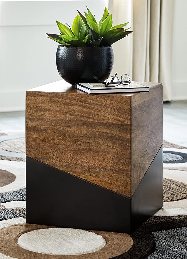 Signature Design by Ashley Trailbend Eclectic Accent End Table, Brown & G...