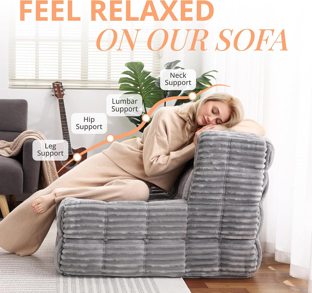 Hybrid Bean Bag Beanbag Chair for Adults Fireside Floor Togo Sofa with High D...