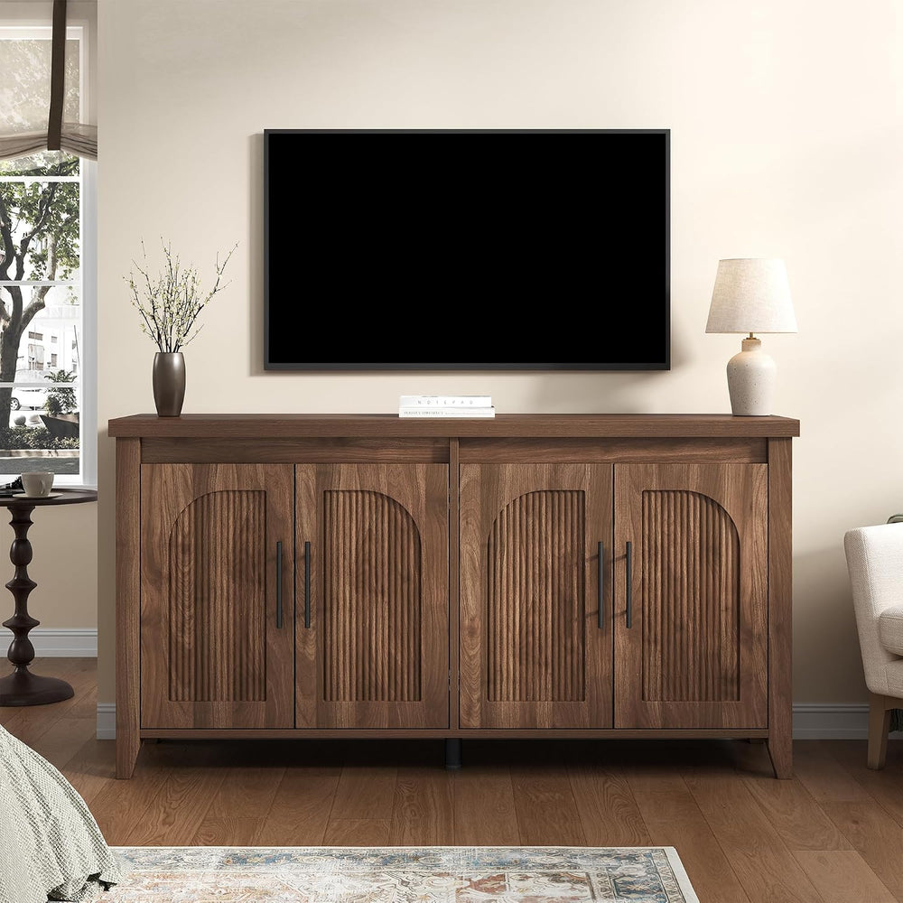 knoworld Modern Buffet Cabinet with Storage, 63" Fluted Sideboard Cabine...