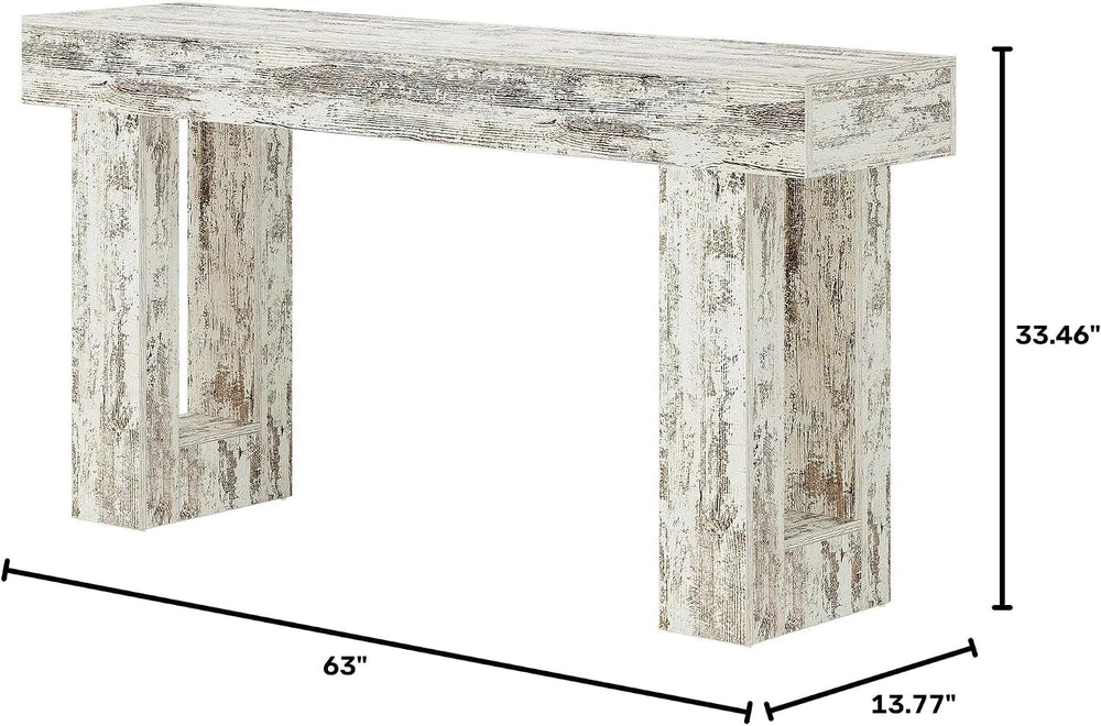 Modern Console Table, 62.99 x 13.77 x 33.46 Inches, Entryway Table with Thick...
