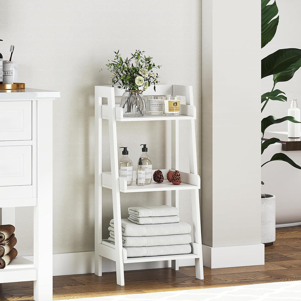UTEX 3-Tier Ladder Shelf, Bathroom Shelf Freestanding, 3-Shelf Spacesaver Ope...