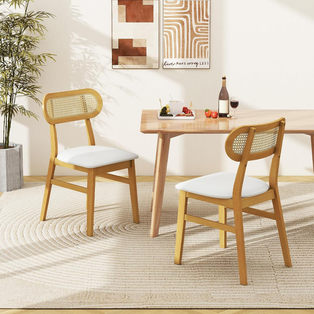 GOFLAME Wooden Dining Chairs Set of 4, Mid-Century Modern Kitchen Chairs with...