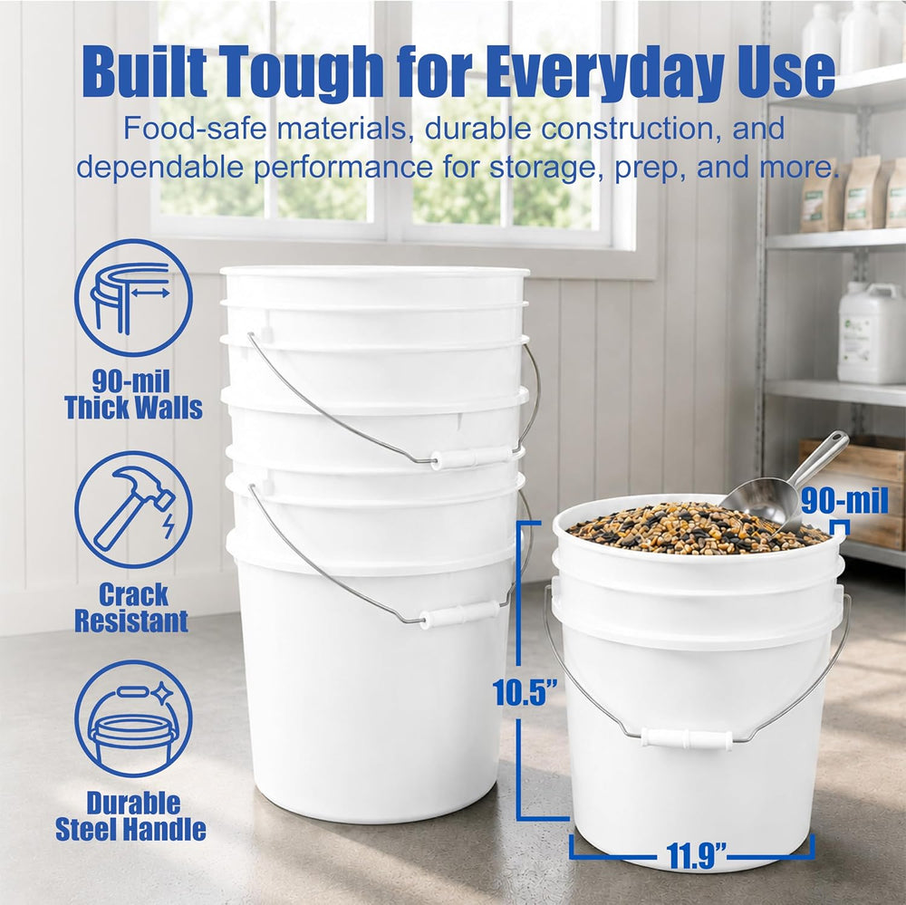 ePackageSupply 3.5 Gallon Bucket, Food-Grade w/Lid, BPA-Free, Red, 1 Pack