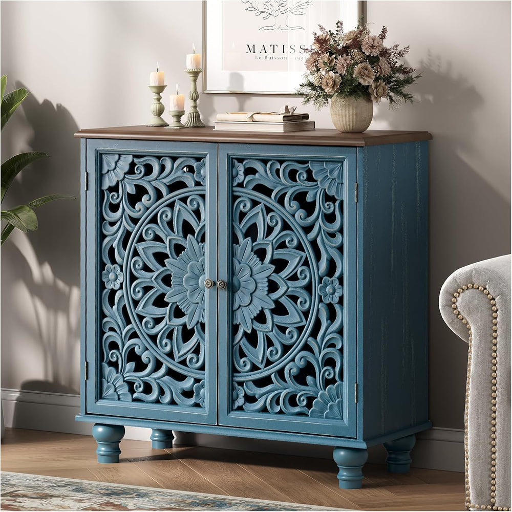 Jiansu furni Sideboard Buffet Cabinet with Storage, 31.6" High Accent Ca...