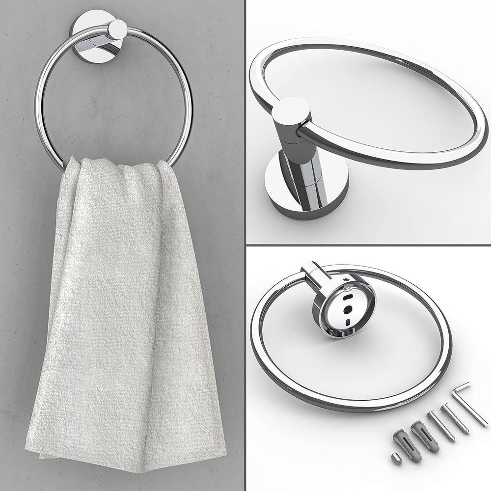 RARXTR Polished Finish Toilet Paper Holder & Towel Ring SUS304 Stainless ...