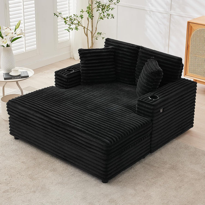 GarveeHome 60" Oversized Indoor Recliner Chair for Living Room, Black