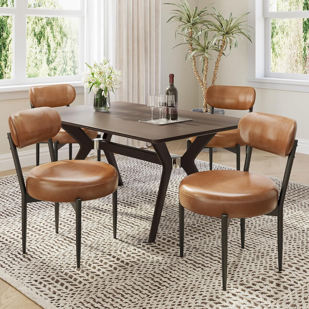 Welzona Upholstered Dining Chairs Set of 4, Dining Room Chairs with Sturdy Me...