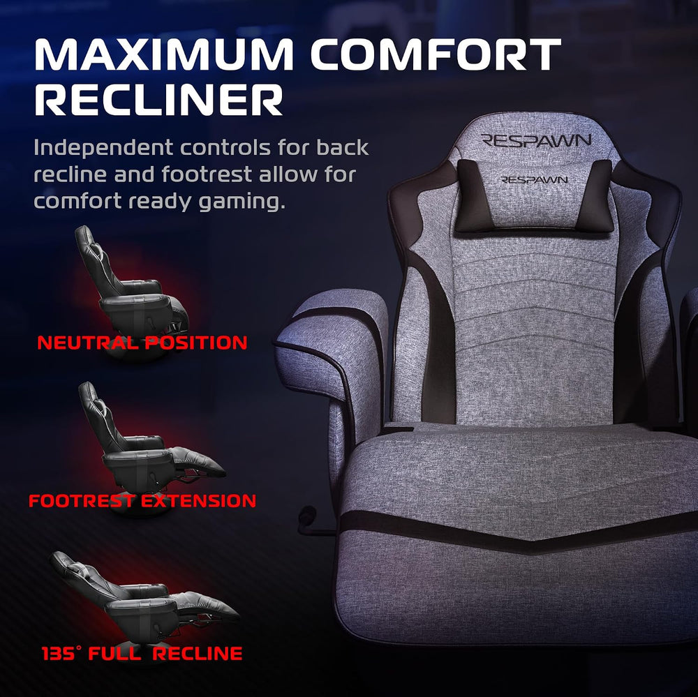 RESPAWN 900 Gaming Recliner Chair with Footrest, Cup Holder and Swivel | Ergo...