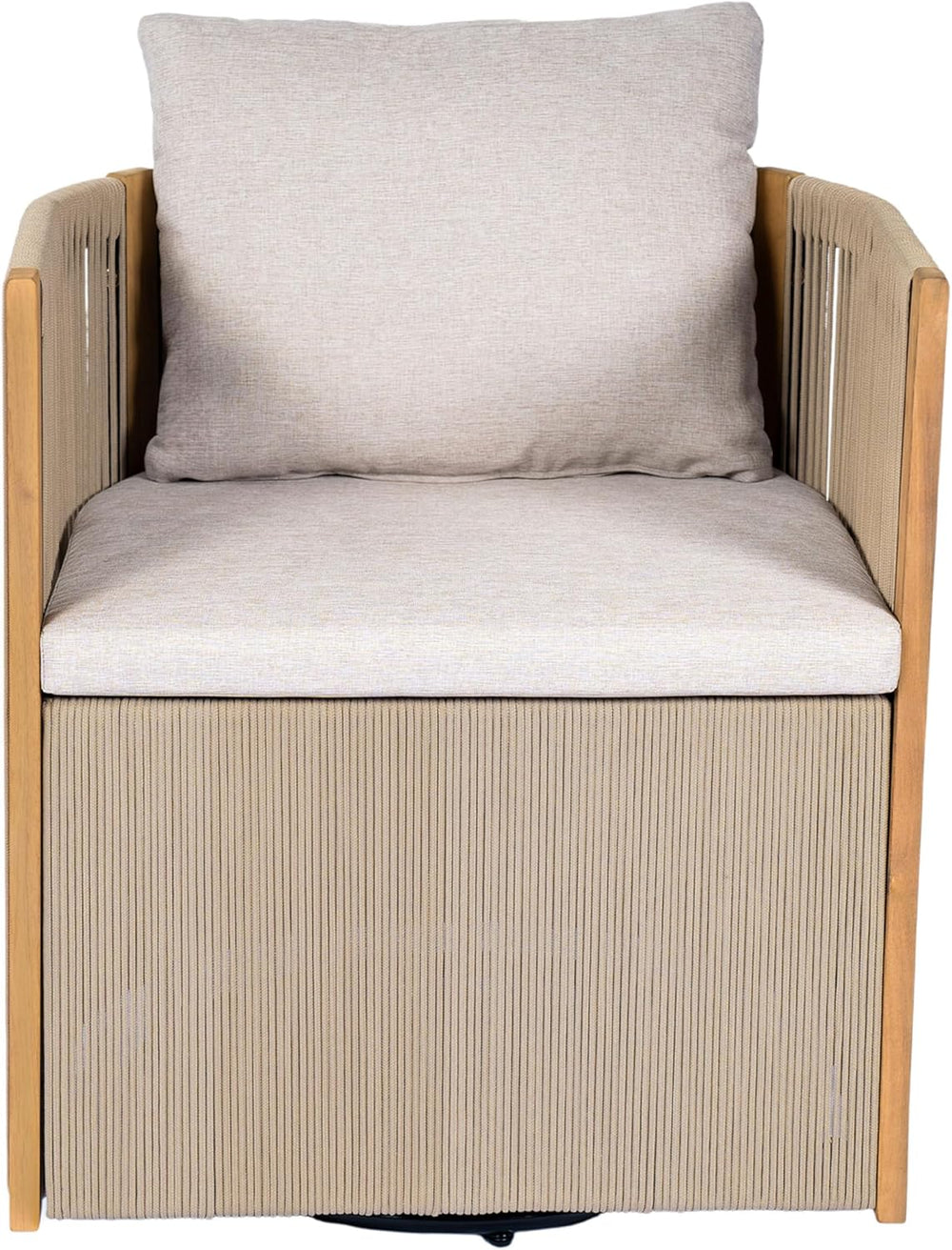 Christopher Knight Home Kato Outdoor Metal & Acacia Wood Frame Swivel Acc...