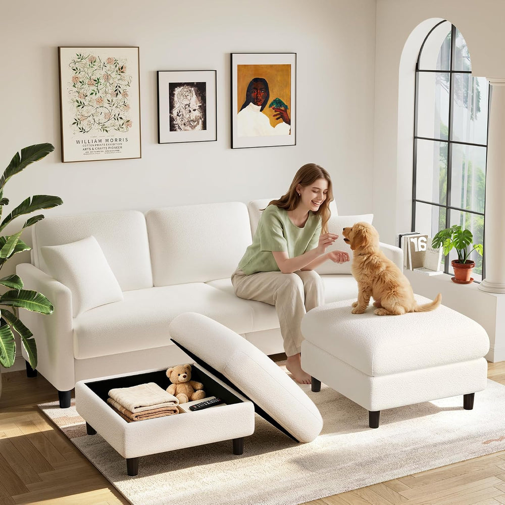 Welzona Couches for Living Room, 83"Teddy Sofa Couch, Sofas for Living R...