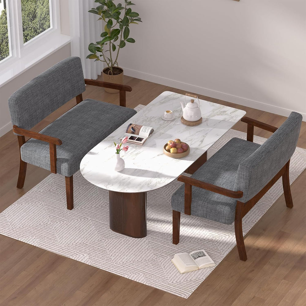 FAGAGA Accent Chair 2 Seat, Upholstered Reading Leisure Chair, Bench with Sol...