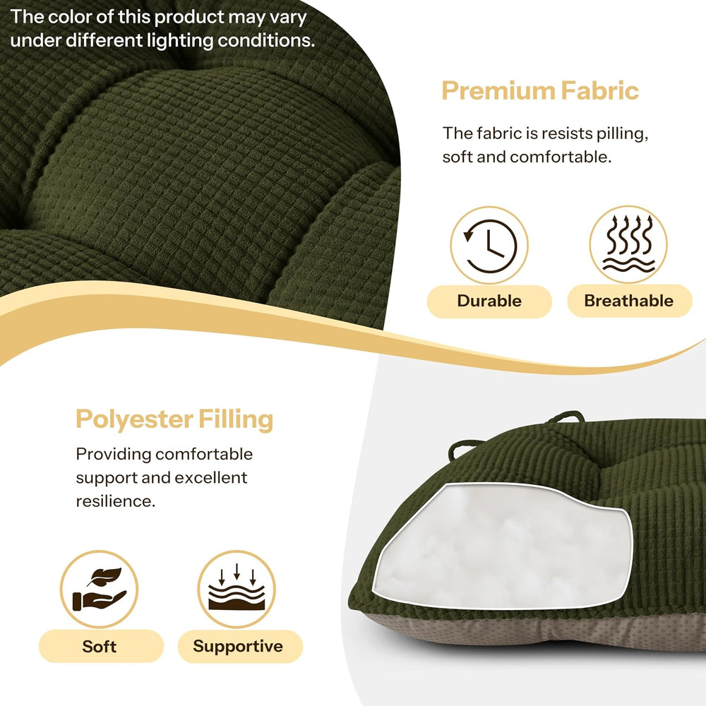 Chair Cushions for Dining Chairs 18"x18"x3" Dark Green Set of 4