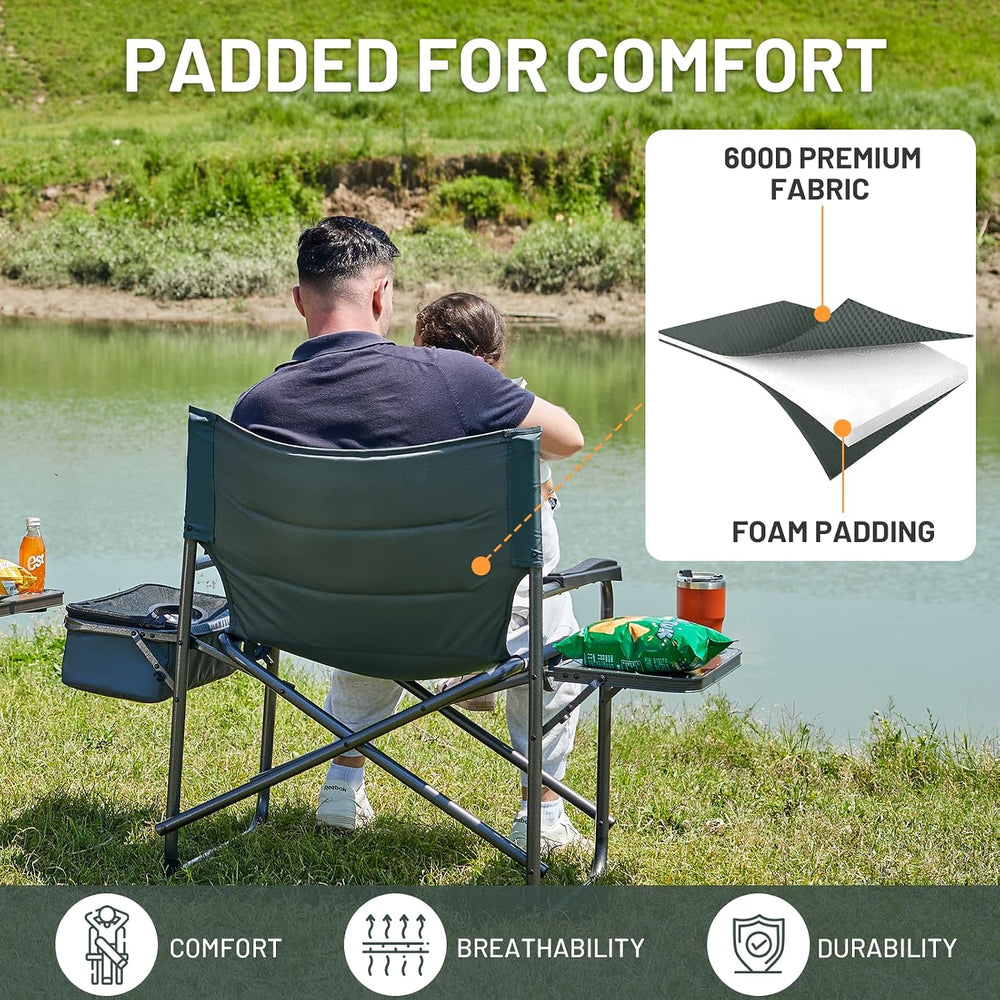 Timber Ridge XXL Oversized Directors Chair 600lbs - Heavy Duty Camping Chair ...