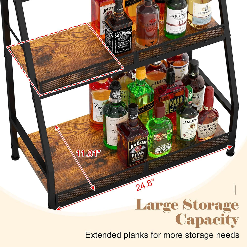 Hayexiha 3-Tier Expanded Liquor Stand, Freestanding Trapezoid Wine Rack | 40+...