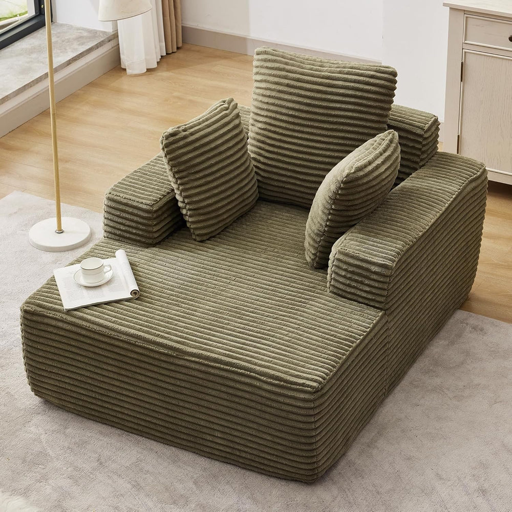 Couch Chaise Lounge Chair, 54" Oversized Cloud Sofa with Deep Seat, Plus...