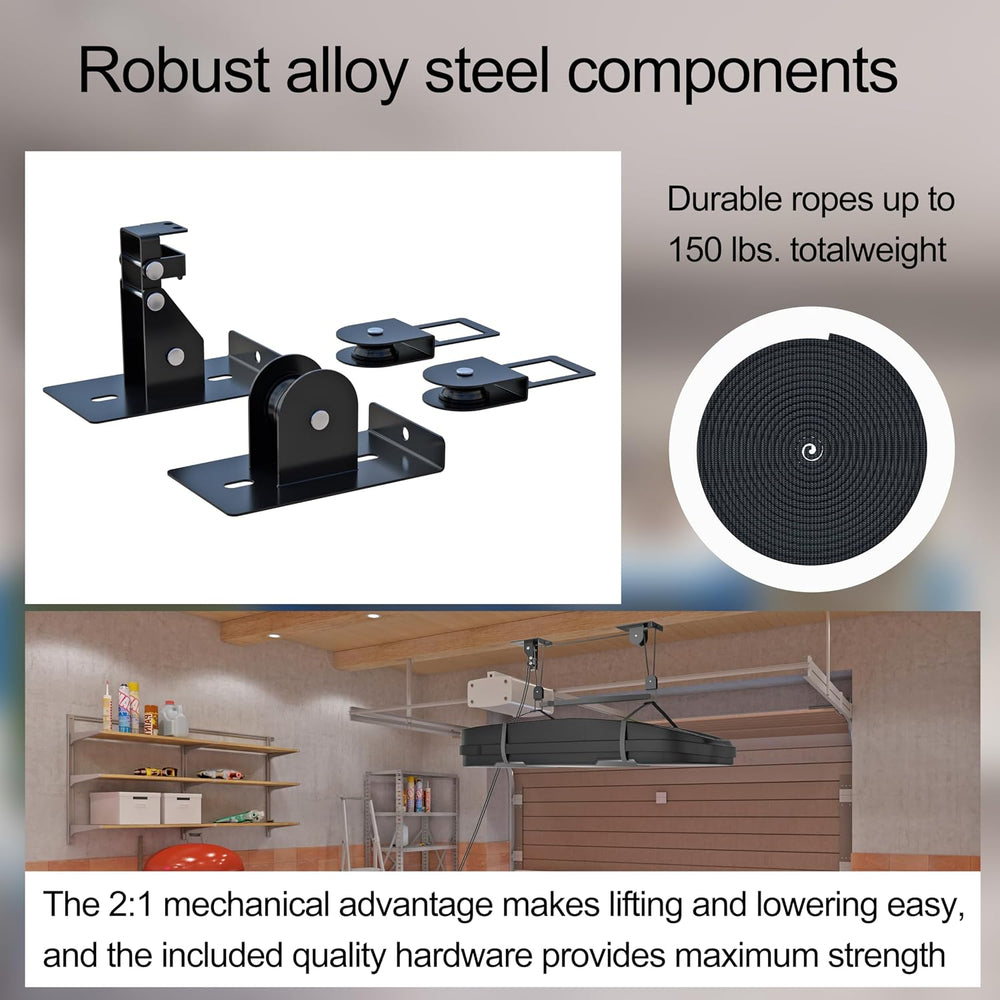 TRUSOON Ceiling Storage Hoist for Cargo Box - Heavy Duty Garage Storage Lift ...