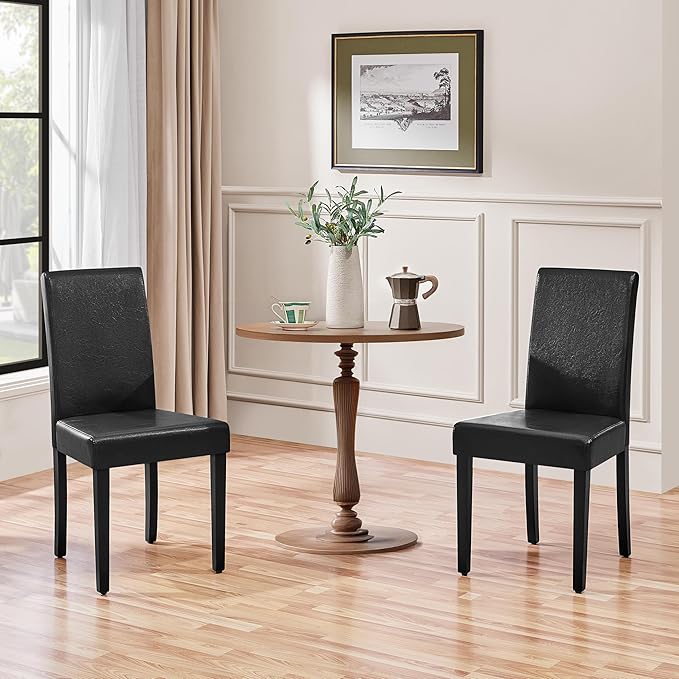 Yaheetech Dining Chairs Set of 2 Faux Leather Modern Dining Room Chairs with ...