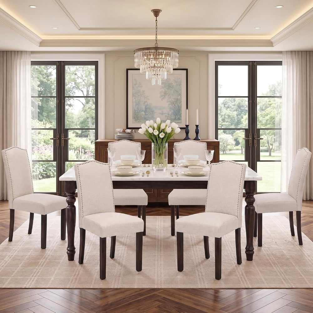 Upholstered Dining Chair Modern Parsons Stylish Kitchen Diner Set of 6