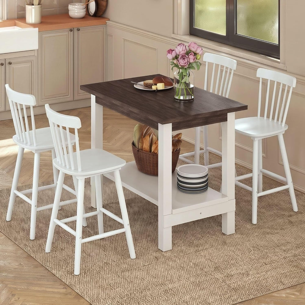 Windsor Bar Stools Set of 2, 26 Inch Counter Height Barstools Wooden Barstool...