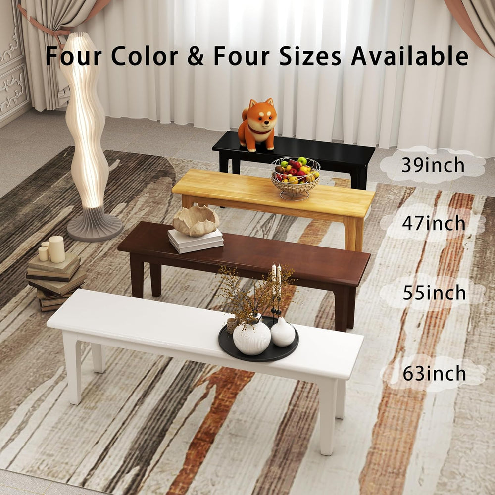 Wilk Wooden Entryway Bench, 39’’ Indoor End of Bed Bench, 100% Solid Oak Wood...