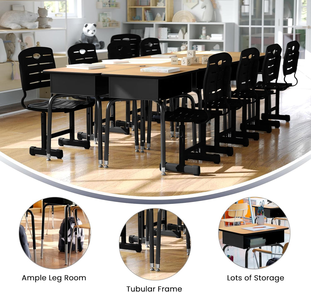 Flash Furniture Billie Open Front Student Desk for Classrooms or Remote Learn...