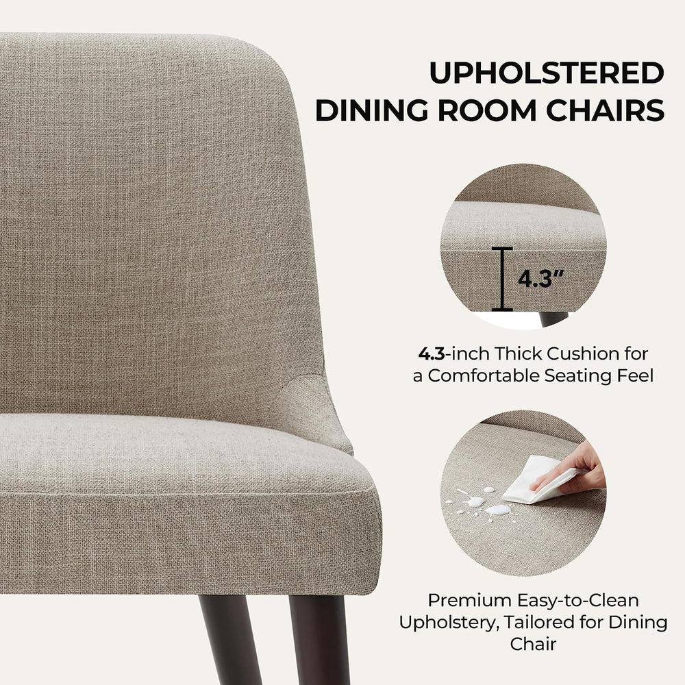 CHITA Mid-Century Modern Dining Chair, Upholstered Fabric Accent Chair for Di...