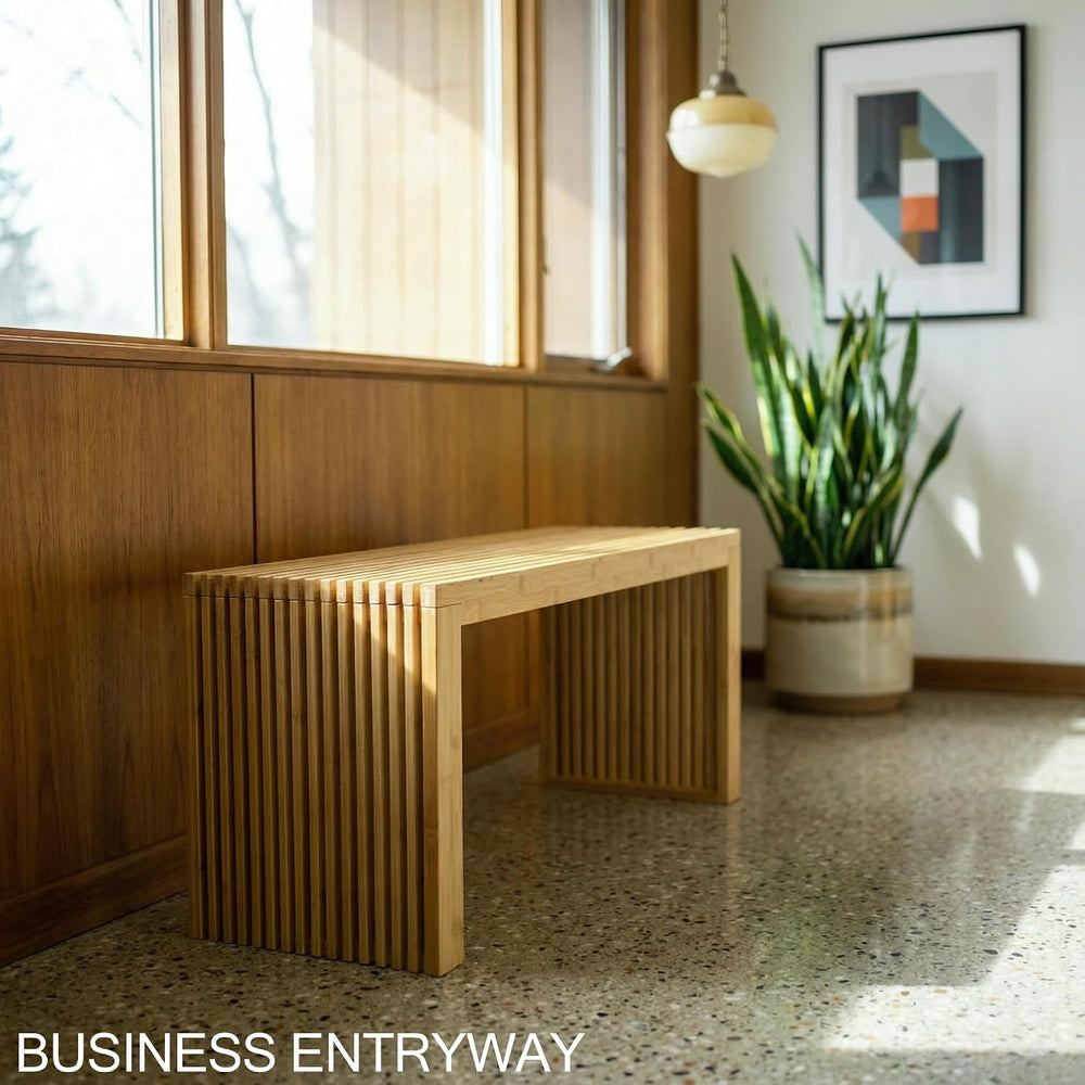 Bamboo Natural 36 inch Wooden Bench, Small Wood Benches for Entryway, Living ...