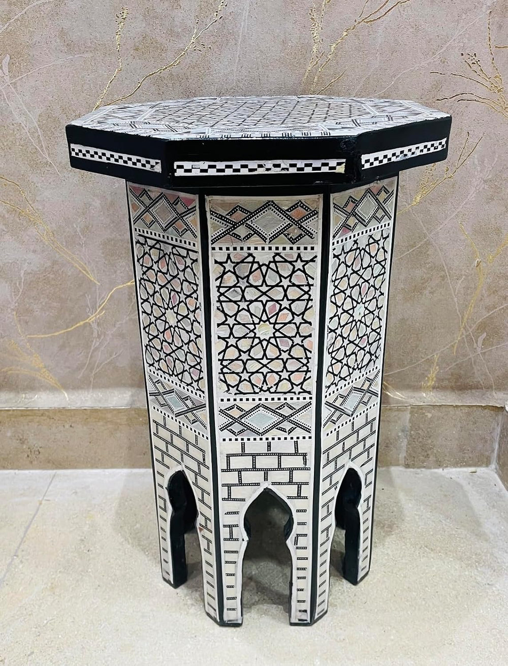 Morrocan Table Design Mother of Pearl Inlaid,Arabic Side Corner cofee Table f...