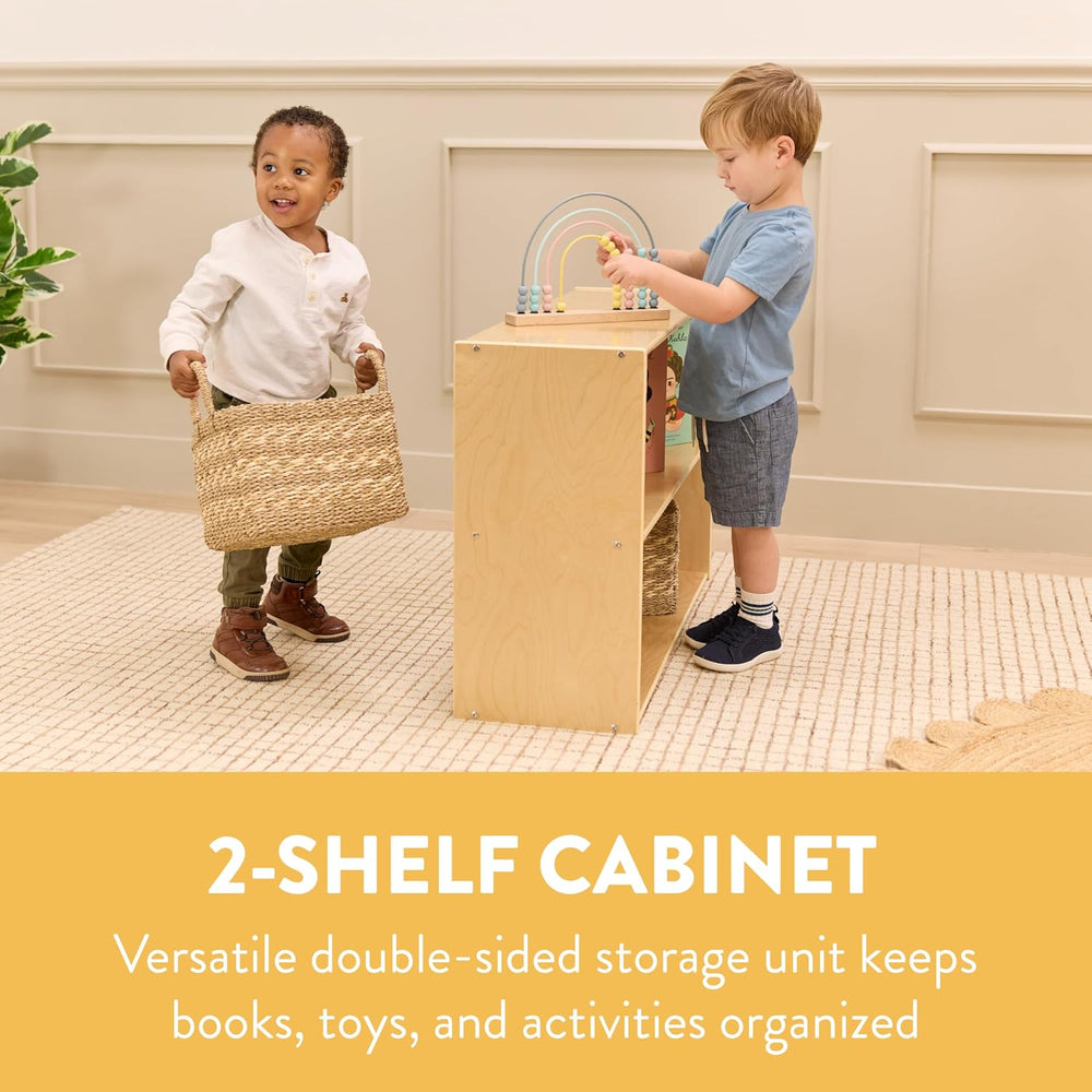 Back2School Express Sleekline 2-Shelf Double-Sided Cabinet, 24in H, Natural |...