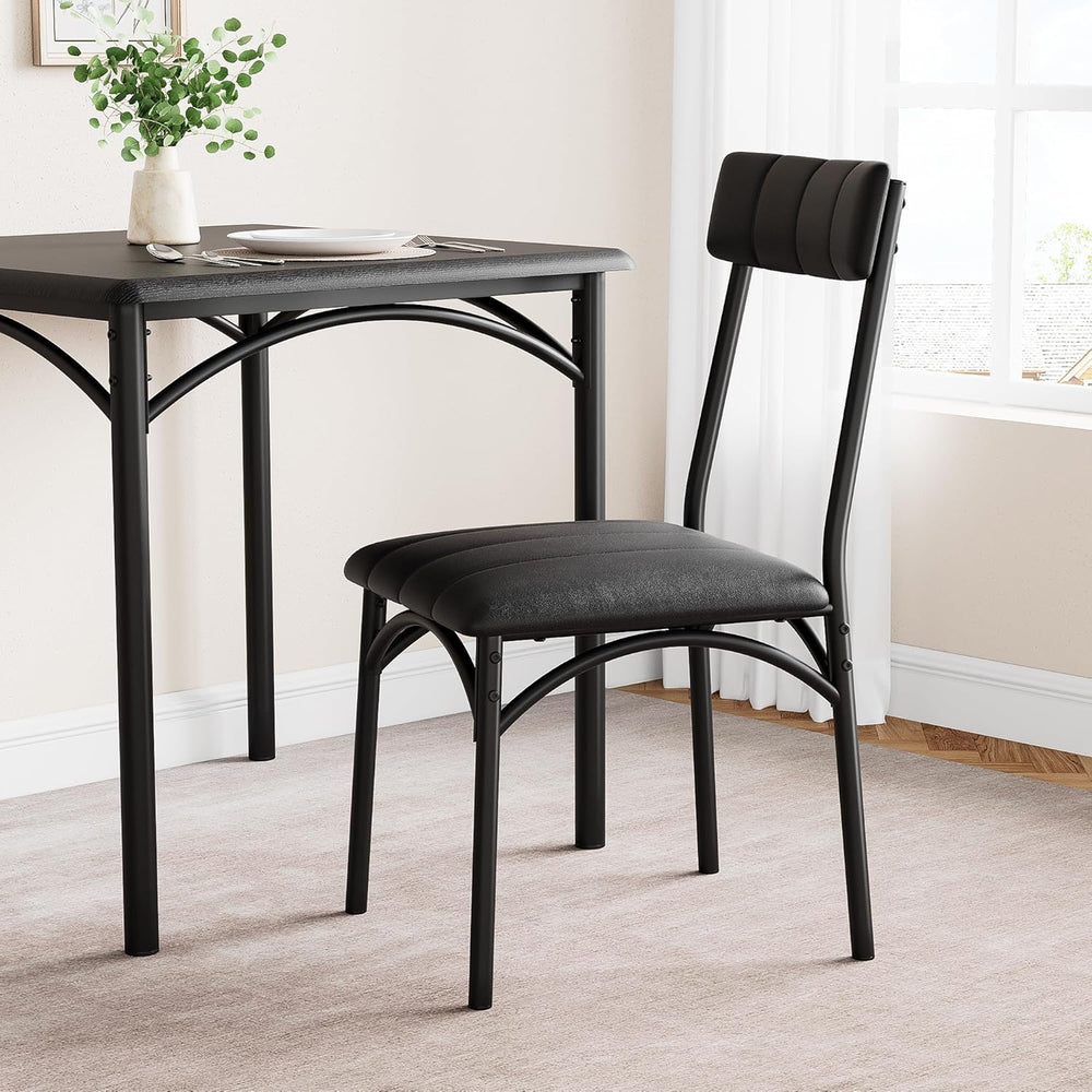3-Piece Dining Table Set for 2, Kitchen Table Set with 2 Upholstered Chairs, ...