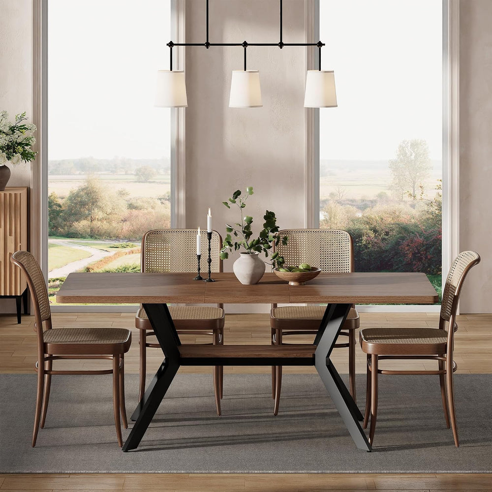 MECHYIN 55"-71" Extendable Dining Table for 4-8 with Built-in Flip ...