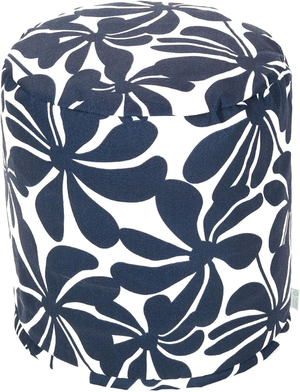 Majestic Home Goods Navy Blue Plantation Indoor/Outdoor Bean Bag Ottoman Pouf...