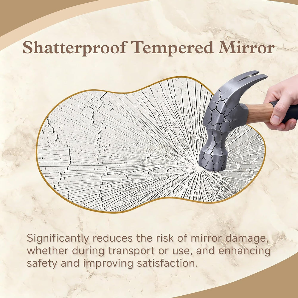 Irregular Wall Mirror 24×40 Inch Wall Mirrors Decorative Gold Modern Asymmetr...