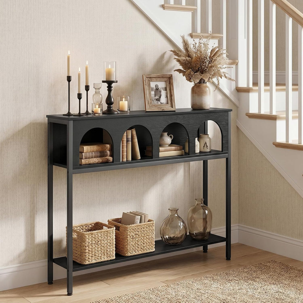 HOOBRO Narrow Console Table, Entryway Table with 3-Tier Storage | Sofa Table,...
