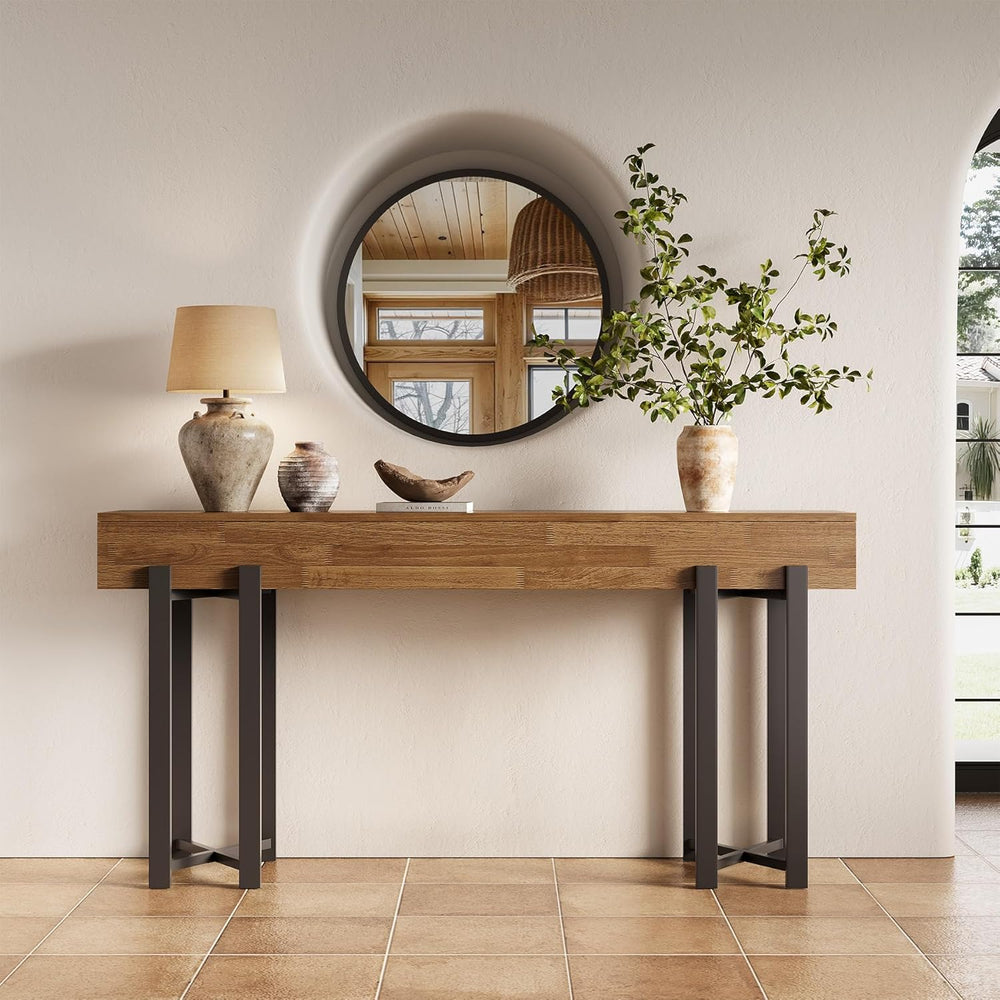 LITTLE TREE 63-Inch Console Table for Entryway, Farmhouse Behind Couch Table,...