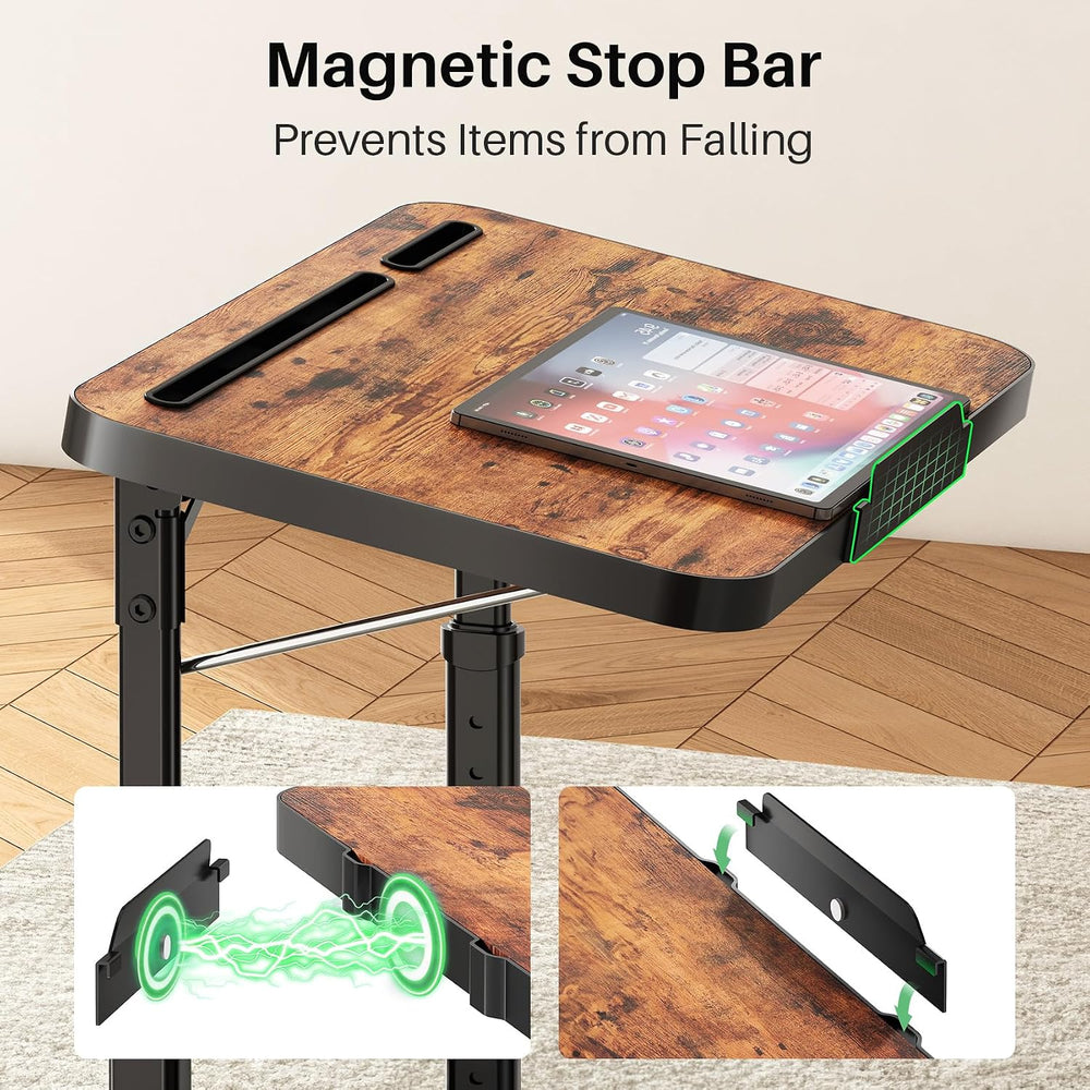 Kitstorack Large Adjustable TV Tray Table with Tilting Tabletop for Couch | D...