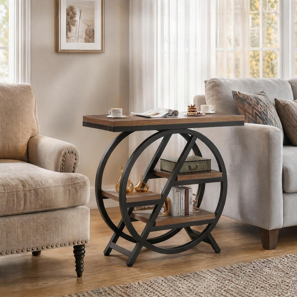 Tribesigns Side Table for Living Room, 4-Tier Narrow End Table with Storage, ...