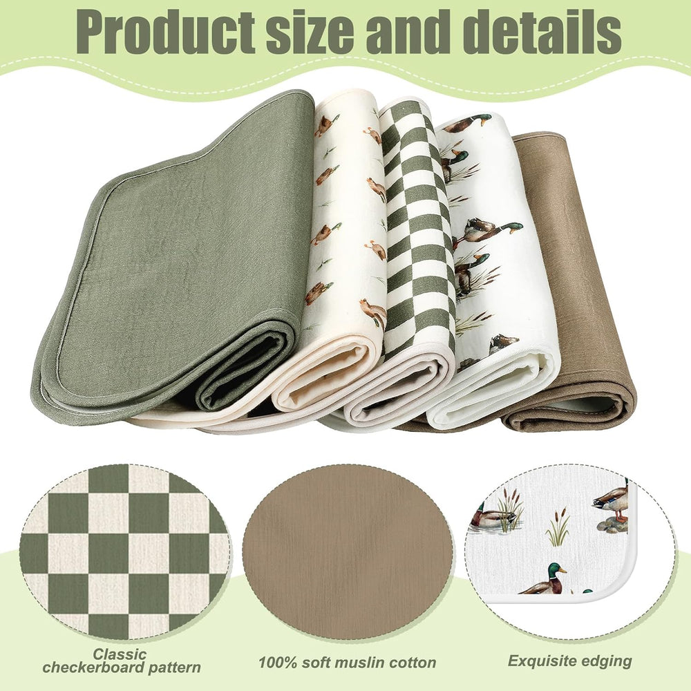 Hahafelt 5 Pcs Waterproof Changing Pad Liner, Mallard