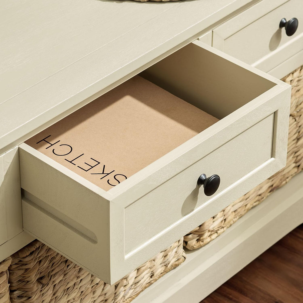 SAFAVIEH Home Collection – Damien Sand 6-Drawer Storage Bench, Mixed-Material...