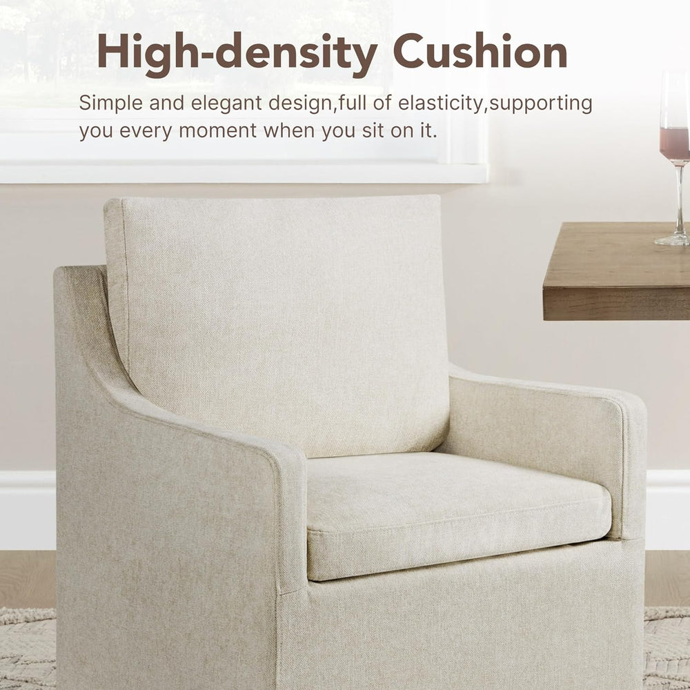 KISLOT Upholstered Dining Chairs Set of 1 with Washable Cover, Oatmeal